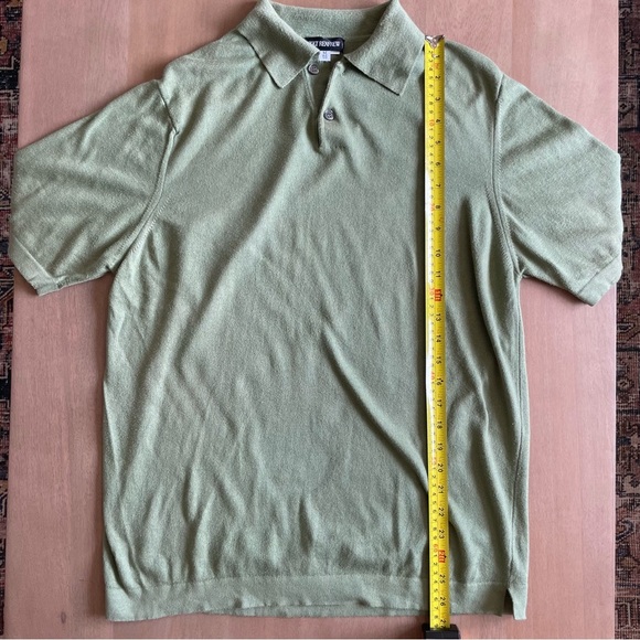 Holt Renfrew Sage Green Cotton Polo Shirt - Picture 7 of 8